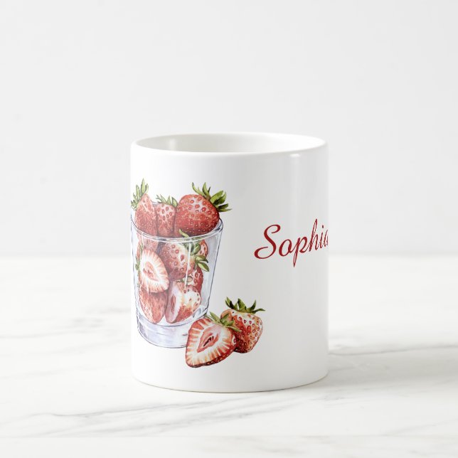 Röda Frukt Jordgubbar Glas Kaffemugg (Center)
