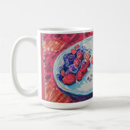 Röda fruktskål kaffemugg