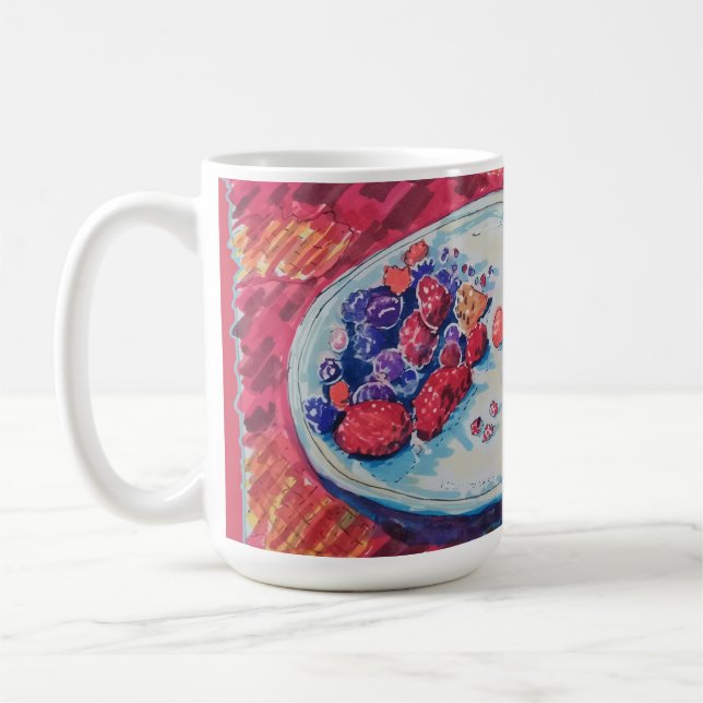 Röda fruktskål kaffemugg (Vänster)