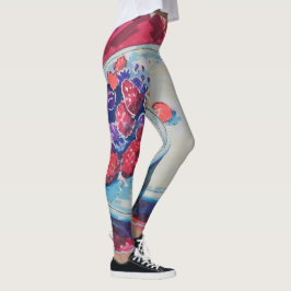 Röda fruktskål leggings