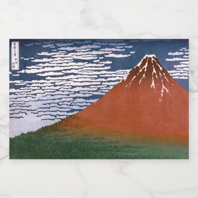 Röda Fuji, Aka Fujiyama Vulkan Katsushika Hokusai (Enkel etikett)