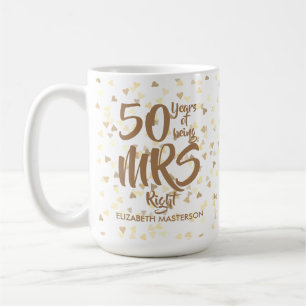 Röda Fun 50-års gyllene bröllopsjubileum Kaffemugg