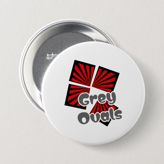 Röda fyrkanter med Beams och Grått Ovaler Text Knapp (Framsida & baksida)