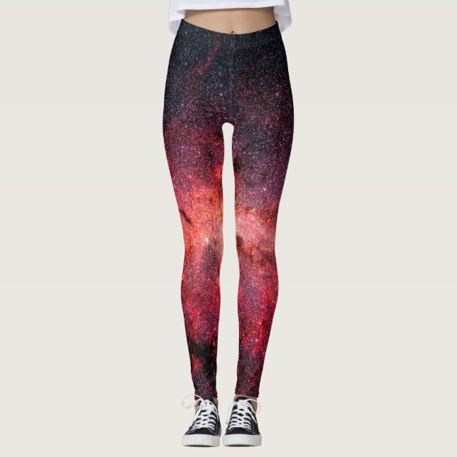 röda galaxhaltiga baljväxter leggings (Framsida)