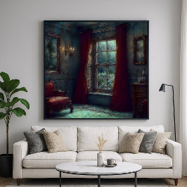 Röda Gardiner - Impressionistisk Inrednad Konst Poster
