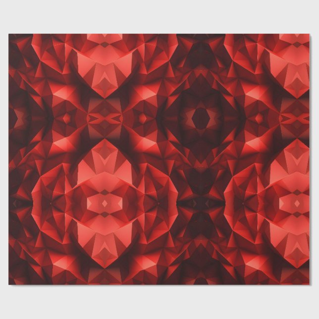 Röda geometriska former presentpapper (Platt)
