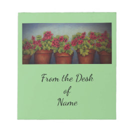 Röda Geraniumer i lerbalar Anteckningsblock