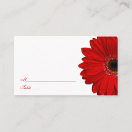Röda Gerber Daisy Bröllop Place Cards Placeringskort
