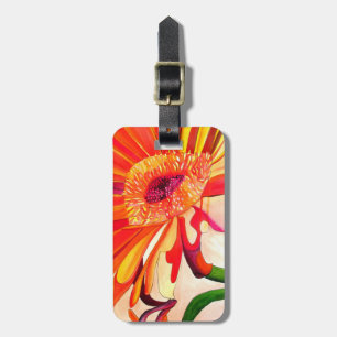 Röda Gerbera-blommans vattenfärgsmålare Bagagebricka