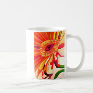 Röda Gerbera-blommans vattenfärgsmålare Kaffemugg