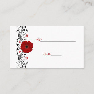 Röda Gerbera-Daisyns särskilda platskort Placeringskort