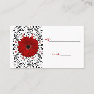 Röda Gerbera-Daisyns särskilda platskort Placeringskort