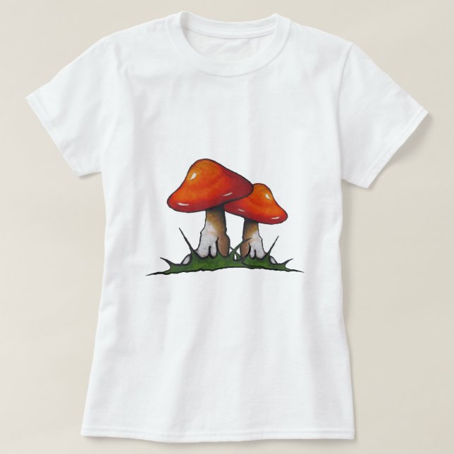 Röda giftsvampar, champinjoner: Fria T Shirt (Design framsida)