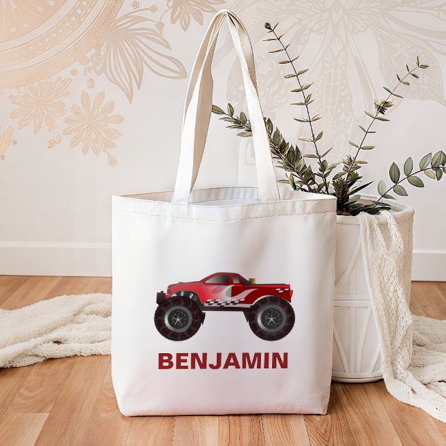 Röda gigantiska lastbilungar tygkasse (Skapare uppladdad)