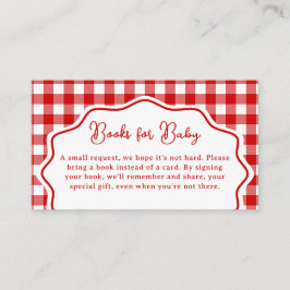 Röda Gingham Baby-Q Grillfest Baby Shower Böcker f Tilläggskort