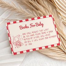 Röda Gingham Baby Shower Böcker för Bebis