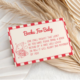 Röda Gingham Baby Shower Böcker för Bebis Tilläggskort