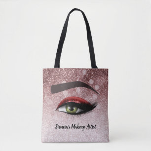 Röda glam-lash öga Makeup-artist Tygkasse