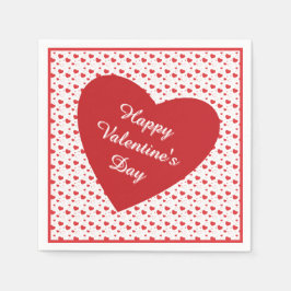 Röda, glansfulla passionshjärtan, söt romantisk mö pappersservett