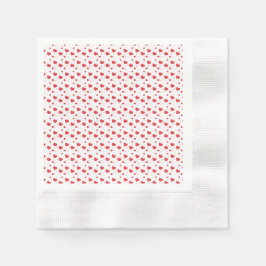 Röda, glansfulla passionshjärtan, söt romantisk mö pappersservett
