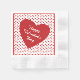 Röda, glansfulla passionshjärtan, söt romantisk mö pappersservett