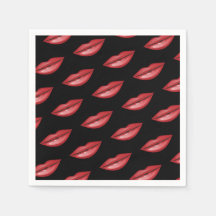 Röda Glänsiga Läppar Kyssar Skönhet Smink Födelsed