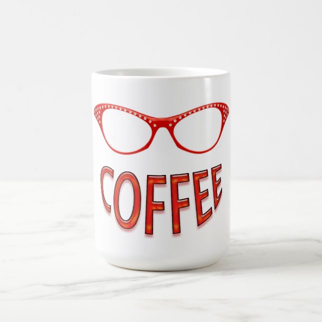Röda glasögon för mjölkkaffe kaffemugg (Center)