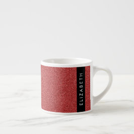Röda Glitter, Glitter, bakgrund, ditt namn Espressomugg