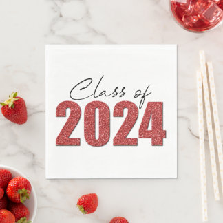Röda Glitter-klassen 2024 Pappersservett
