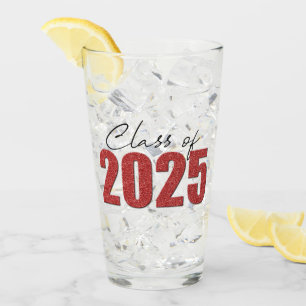 Röda Glitter-klassen 2025 Glaskopp