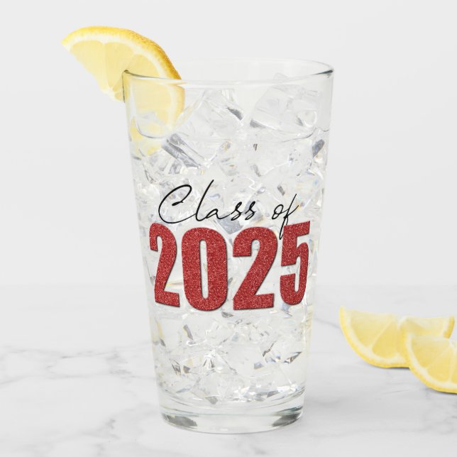 Röda Glitter-klassen 2025 Glaskopp (Framsida Ice)