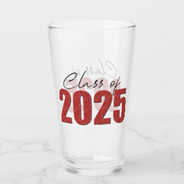 Röda Glitter-klassen 2025 Glaskopp