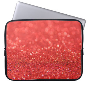 Röda Glitter och bubblor Laptop Fodral