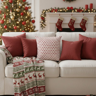 Röda glitter stjärnor kudde