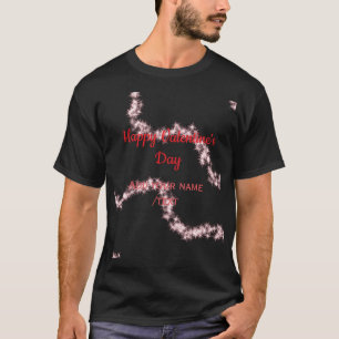 Röda glitterlinjer glad Alla hjärtans dag spiral n T Shirt