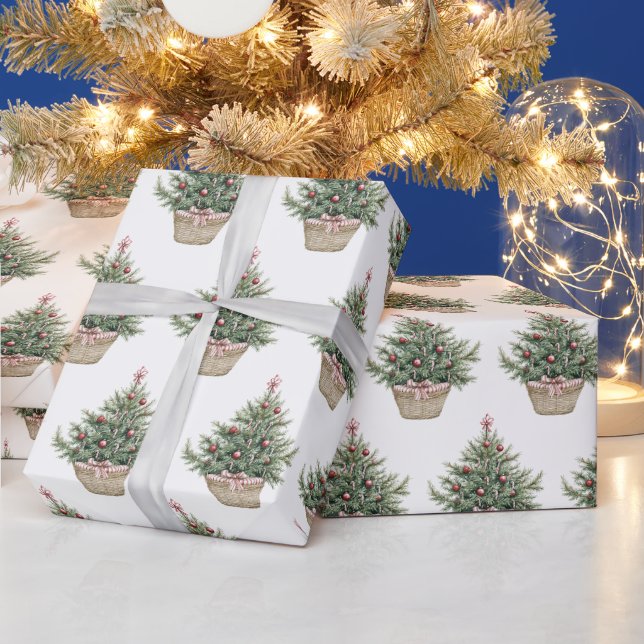 Röda glödlampor julgranar presentpapper (Helgdagar)