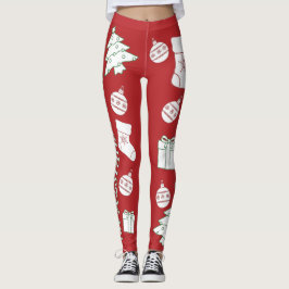Röda God jul Kvinnors förband Leggings