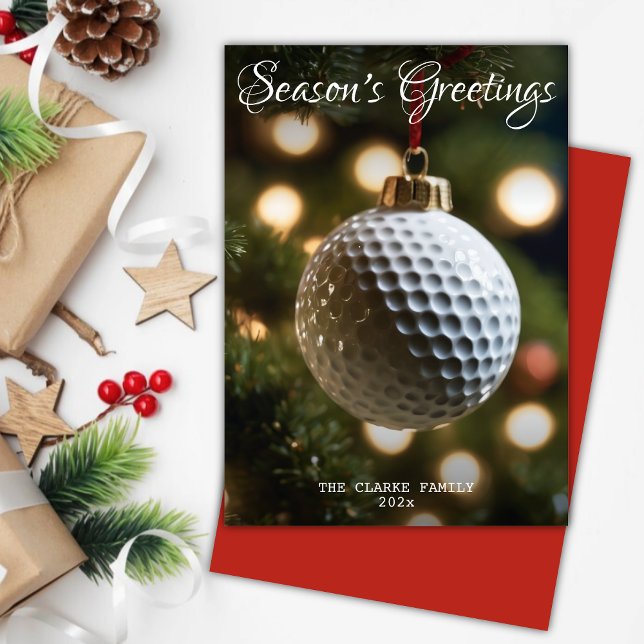 Röda golfsäsongens hälsningar jul julkort (Skapare uppladdad)