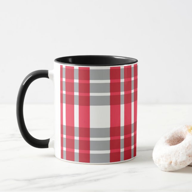 Röda Grå Ränder  Mugg (Med munk)