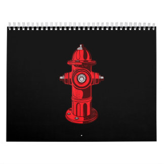 Röda grafika brandsläckningsskablar för brandsläck kalender