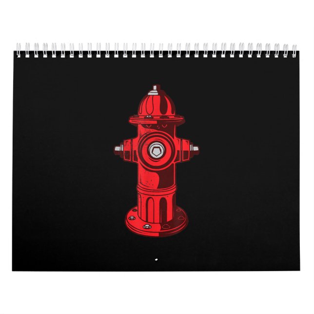 Röda grafika brandsläckningsskablar för brandsläck kalender (Omslag)