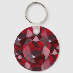 RÖDA GRANATRÖTTGEMS JANUARI BIRTHSTONE NYCKELRING