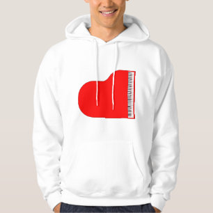 Röda Grand Piano Hoodie