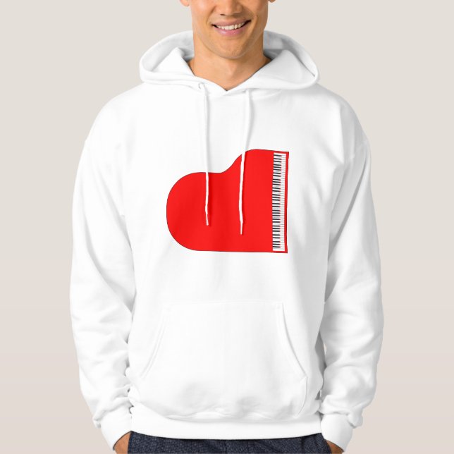 Röda Grand Piano Hoodie (Framsida)