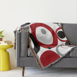 Röda, Grått och svarta prickar Filt