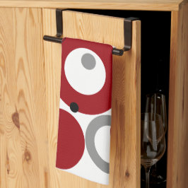 Röda, Grått och svarta prickar Kökshandduk