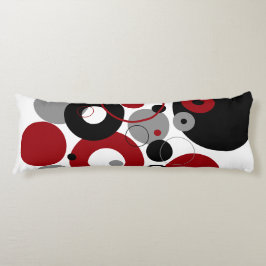 Röda, Grått och svarta prickar Kroppskudde