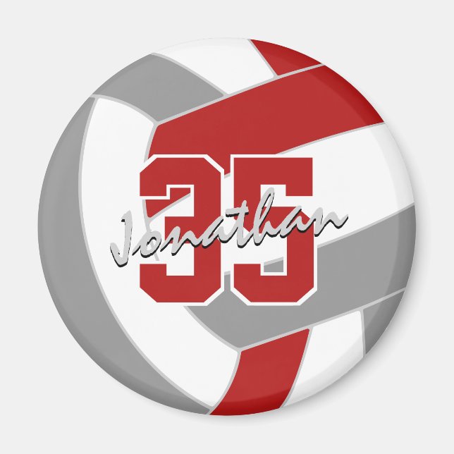 Röda grått volleyball-lagets spritgåvor under 10 magnet (Framsidan)