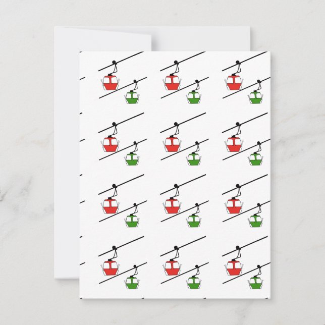 Röda & gröna gondolier julkort (Framsida)