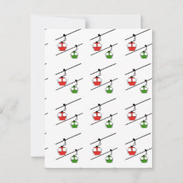 Röda & gröna gondolor julkort